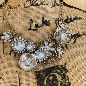 Silver floral necklace